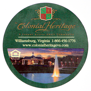 Round label for Colonial Heritage